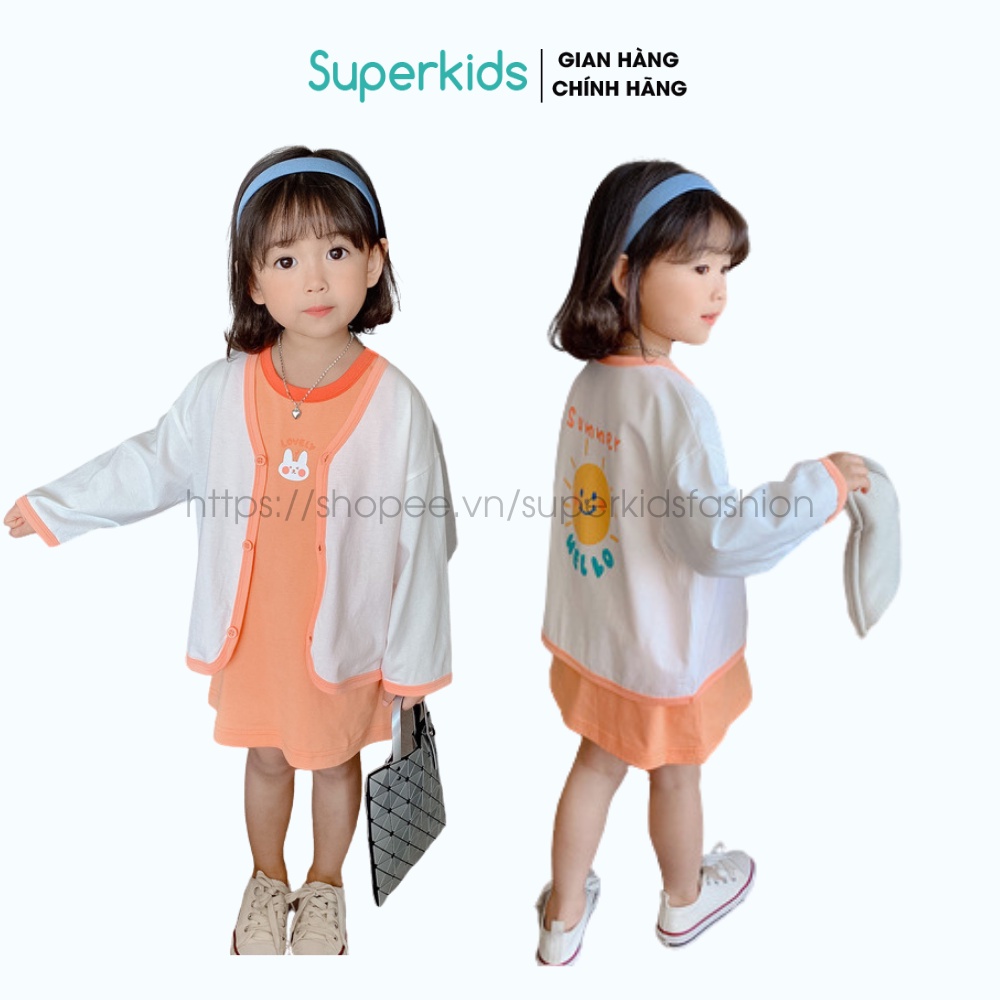 Áo Cardigan phối viền nhiều màu hoạ tiết dễ thương cho bé 8-18kg QATE742