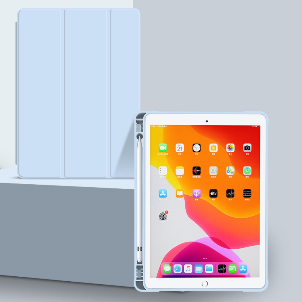 Bao da iPad Silicon có ngăn đựng bút ốp ipad Air 4 /Pro 11/Air 3/gen5/6/7/8/9...MART CASE