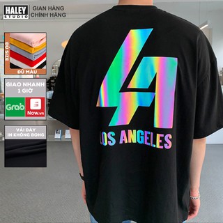 Áo Thun Unisex Form Rộng Nam Nữ Phản Quang Losangeles phong cách Hàn Quốc TN117 Haley TEECHANCE