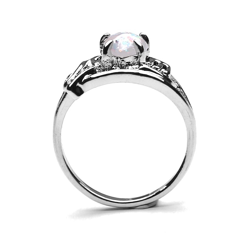 Nhẫn Đá Opal Hình Trái Tim Tạo Hình Chữ Mom