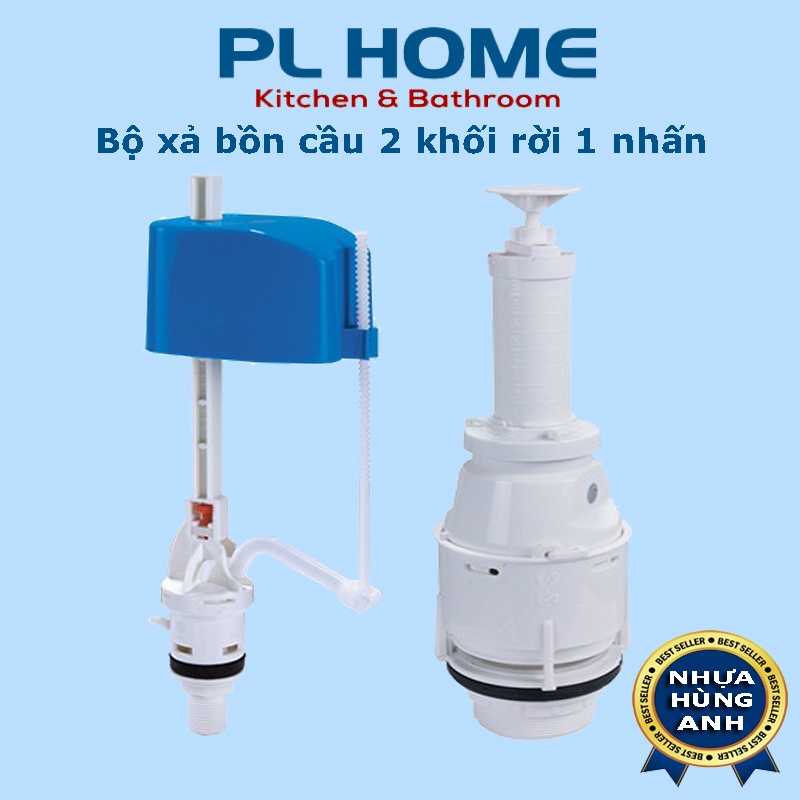 Bộ xả nước bồn cầu 1 nút nhấn, bộ xả nước bàn cầu bệt rời
