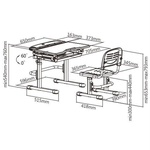 Bộ bàn ghế trẻ em chống gù chống cận thông minh C304