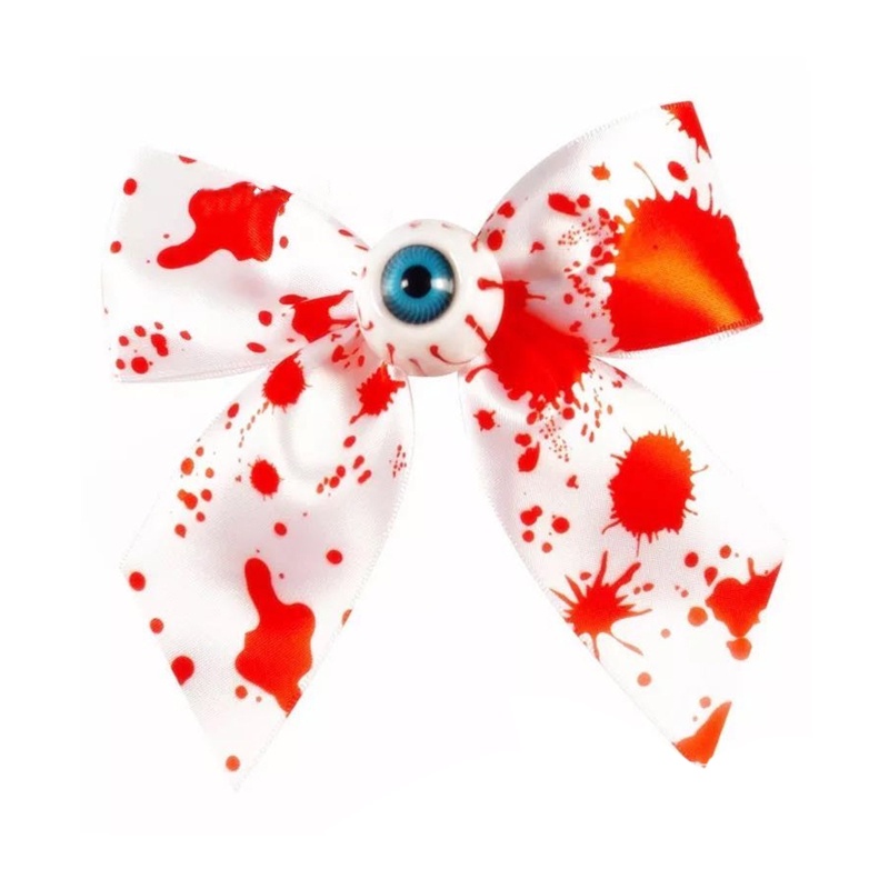 Kẹp Tóc Dài Đính Nơ Mắt Đáng Sợ Không Trơn Trang Trí Tóc