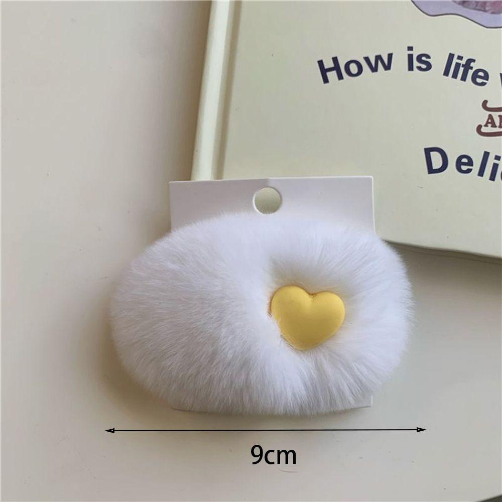 Kẹp Tóc Lông Thỏ Nhiều Màu Sắc Hình Trái Tim Sáng Tạo Dành Cho Nữ