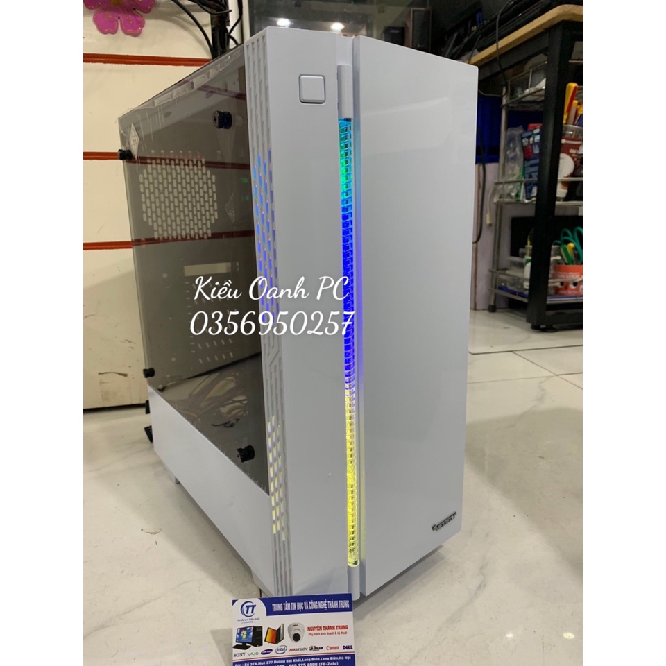 Vỏ Case máy tính Gaming Viettech X18 Trắng,Đen sẵn dải Led RGB - NO FAN