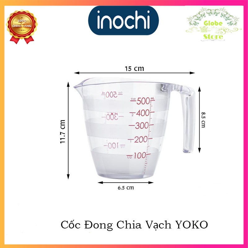 Cốc Chia Vạch, Chia Sữa, Đong Nước, Siro Cho Bé 500ml YOKO