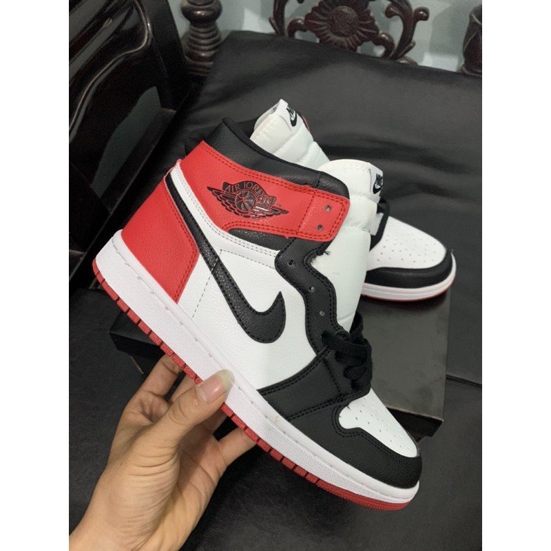 Giày Sneaker JORDAN 1 cao cổ đen đỏ , Giày Thể Thao JODAN JD1 nam nữ