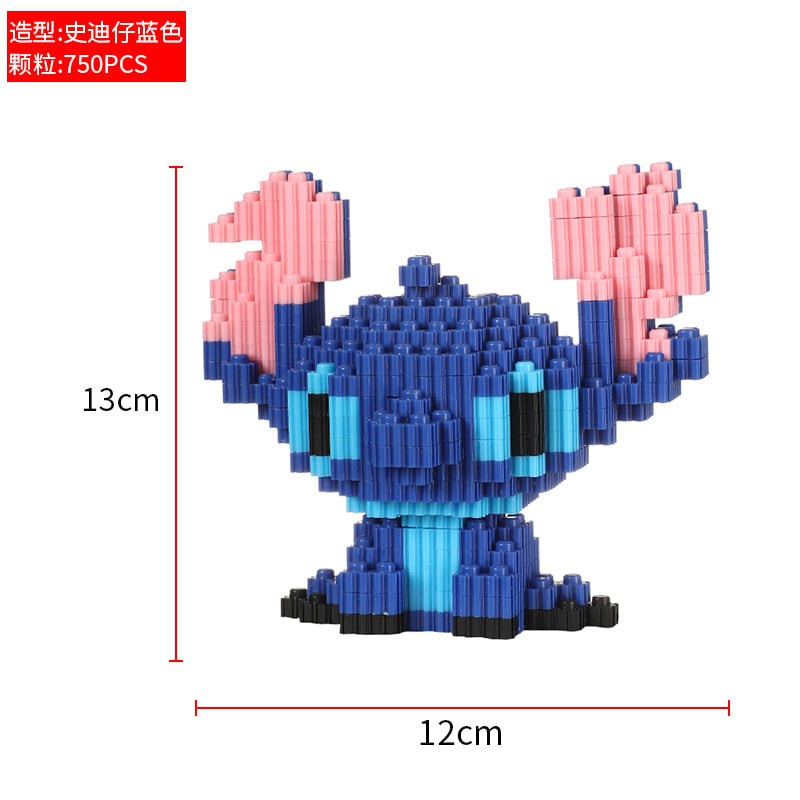 Mô Hình Lắp Ráp Lego 3D Stitch & Angel 3D - size M (size M 13cm x 12cm)