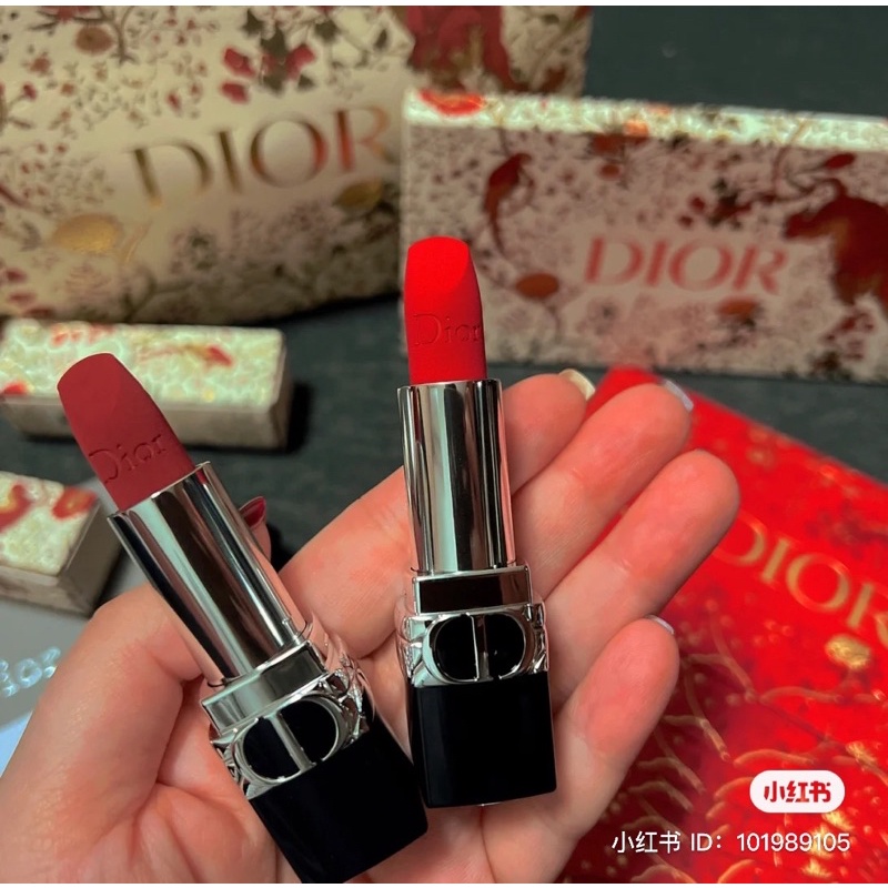 Son thỏi Dior Velvet 999 và 720 box limited Lunar Newyear 2022