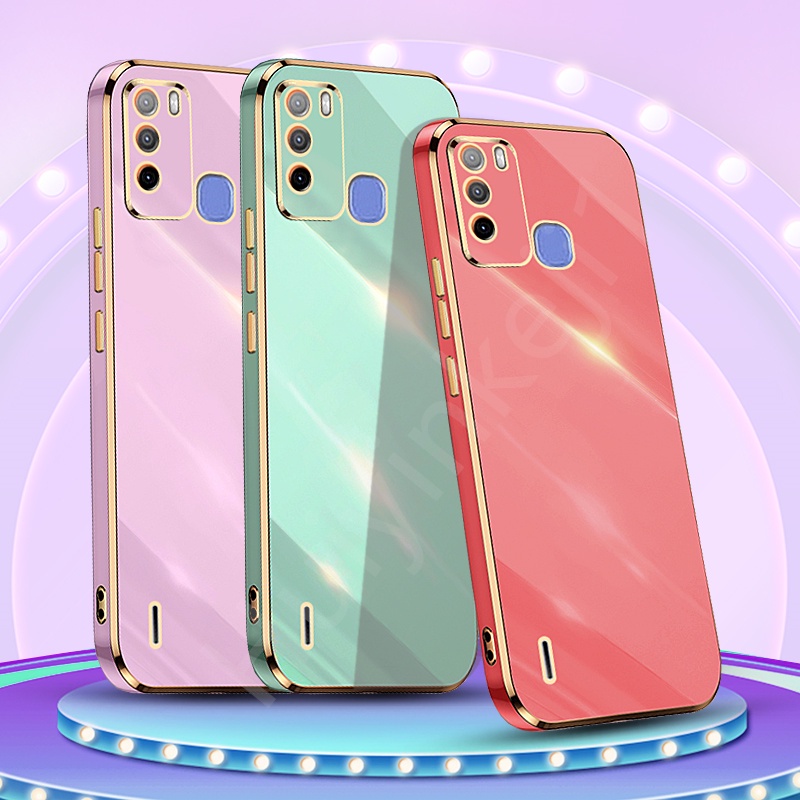 ITEL Vision 1 Pro S16 Mạ Ốp Lưng TPU Silicon Mềm Traight Edge Mạ Điện Cho ITEL Vision 1 Pro S16
