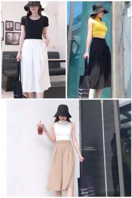 ⚡SALE RẺ⚡Quần ống rộng giả váy đũi xước Hàn cao cấp chuẩn phom | BigBuy360 - bigbuy360.vn
