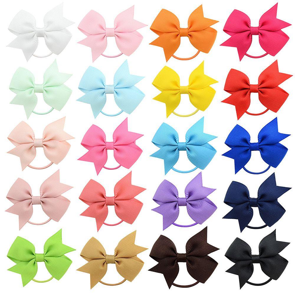 Set 40 Dây Cột Tóc Thắt Nơ Nhiều Màu Đáng Yêu Cho Bé