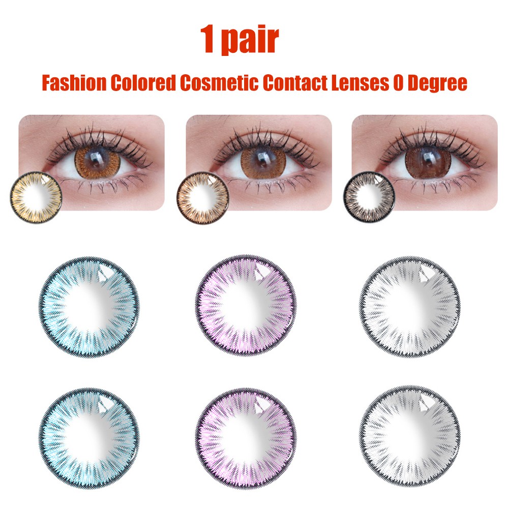 Simrises Fashion Colored Cosmetic Contact Lenses 0 Degree Thin Party Cosplay Makeup Tool