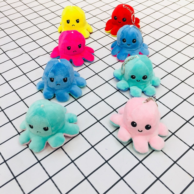 🌸sẵn🌸 móc khóa bạch tuộc cảm xúc 2 mặt 12cm