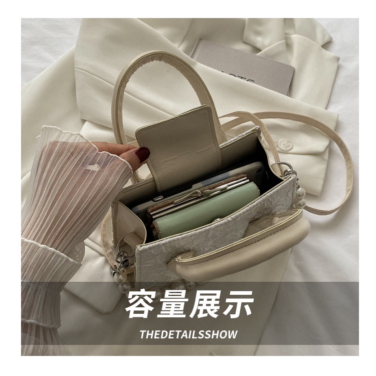 Túi vải JASMIN NOIR đính ngọc trai giả thời trang cho nữ