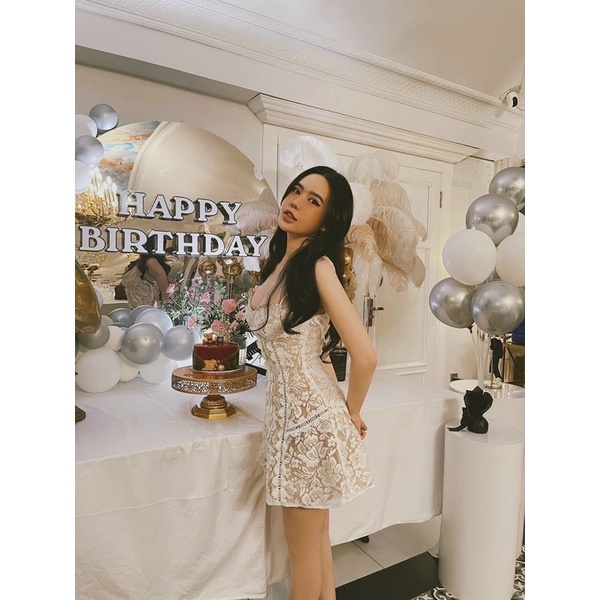 G1- đầm body ren 2 dây, chất ren, k mút