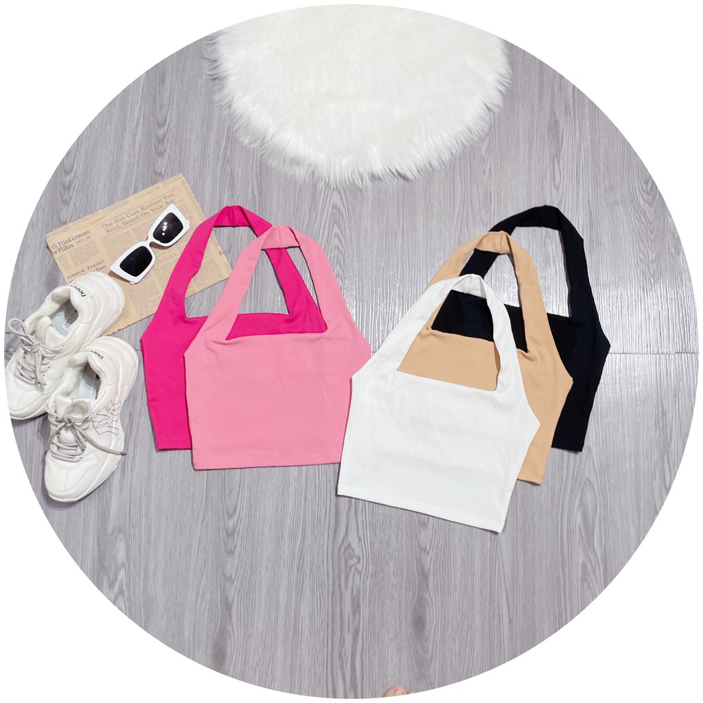 Áo Croptop Kiểu Yếm Dây Chồng Cổ