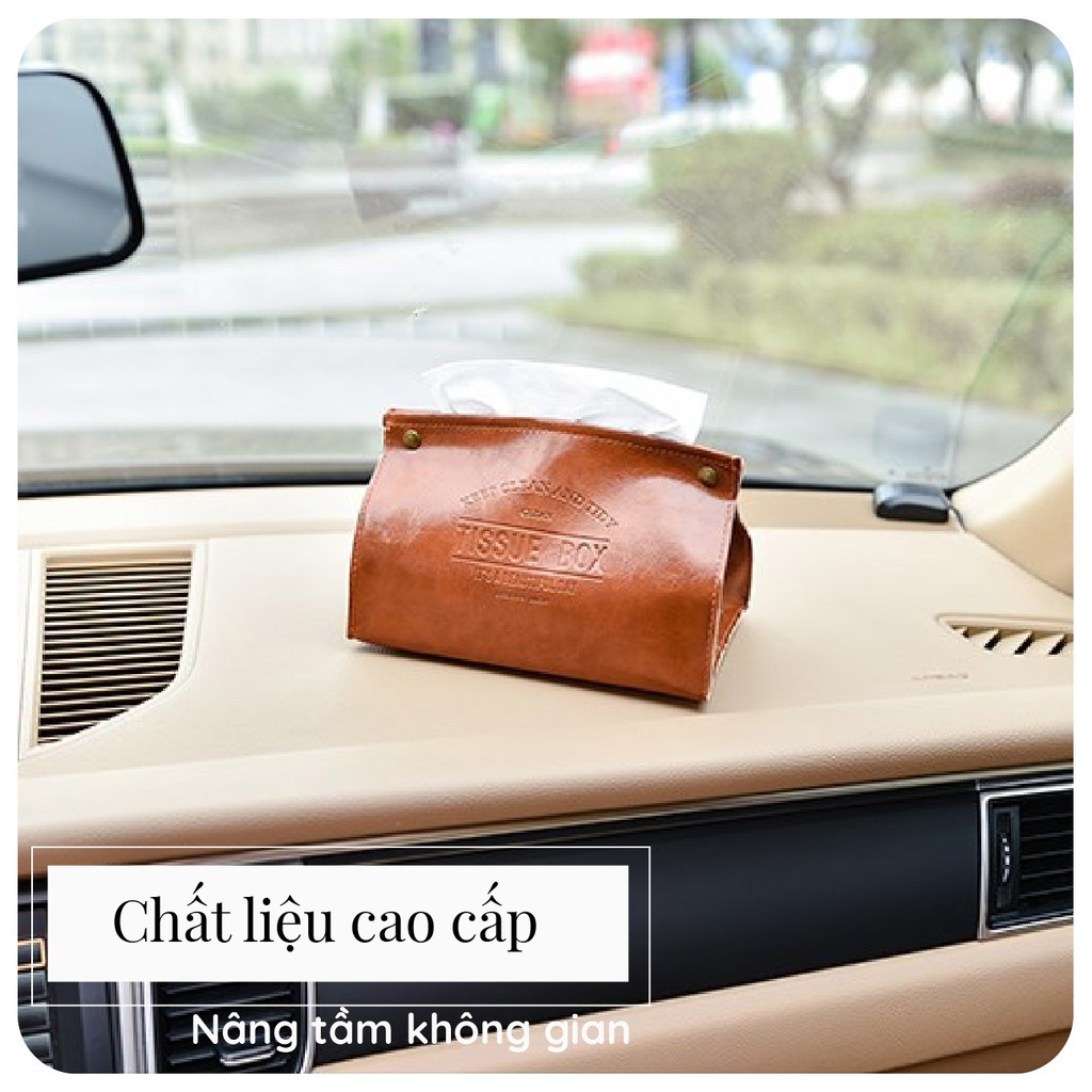 Hộp túi đựng khăn giấy bằng da 12x20x12cm nhiều màu sắc sang trọng