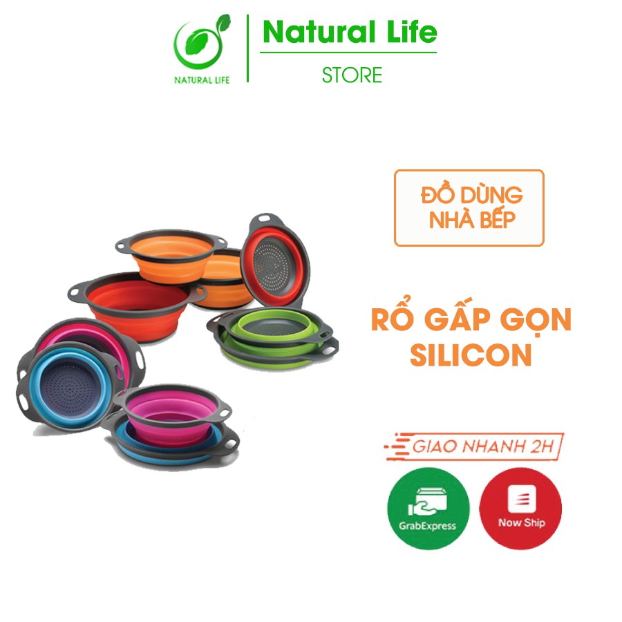 Rổ Nhựa Tròn Silicon Gấp Gọn Tiết Kiệm Không Gian