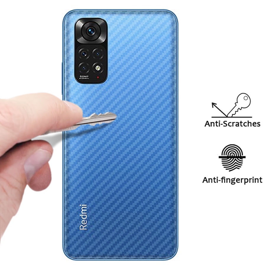 Miếng dán mặt lưng cacbon Dán Lưng Điện Thoại Chống Trầy Cho Xiaomi Mi 11T 11 Lite 10T 13 Redmi Note 7 8 9 10 11 12 Pro 11s 10s 10C 12C Poco X5 M3 M4 X4 X3 F3 C40