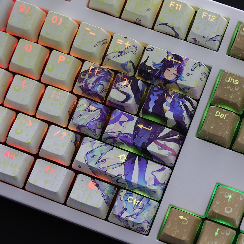 Water Yaksha FaNan Keycaps Cherry Cấu hình Genshin Impact Anime PBT Dye Phụ Bàn phím cơ học Keycap
