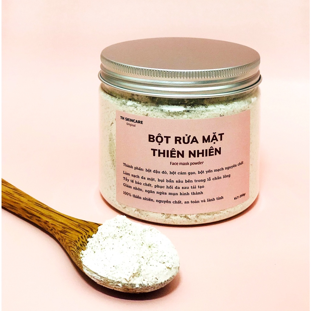 Bột Rửa Mặt Thiên Nhiên Làm Sạch Sâu Giảm Mụn Ẩn Mụn Đầu Đen TH SKINCARE 250G