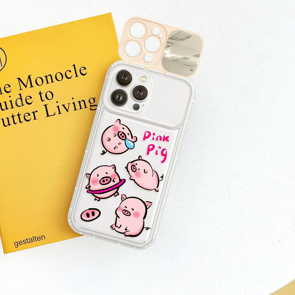 Ốp lưng iphone Nắp Tráng Gương Heo Heo 6/6plus/6s/6splus/7/7plus/8/8plus/x/xs/11/12/13/14/pro/max/promax/plus