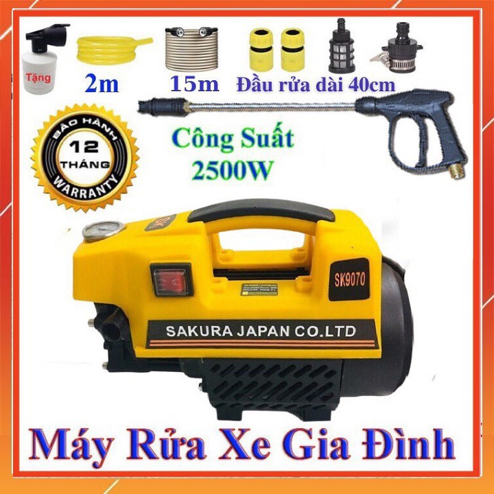 Máy rửa xe sakura áp lực cao  MẠNH MẼ , BỀN BỈ  ĐỘNG CƠ TỪ