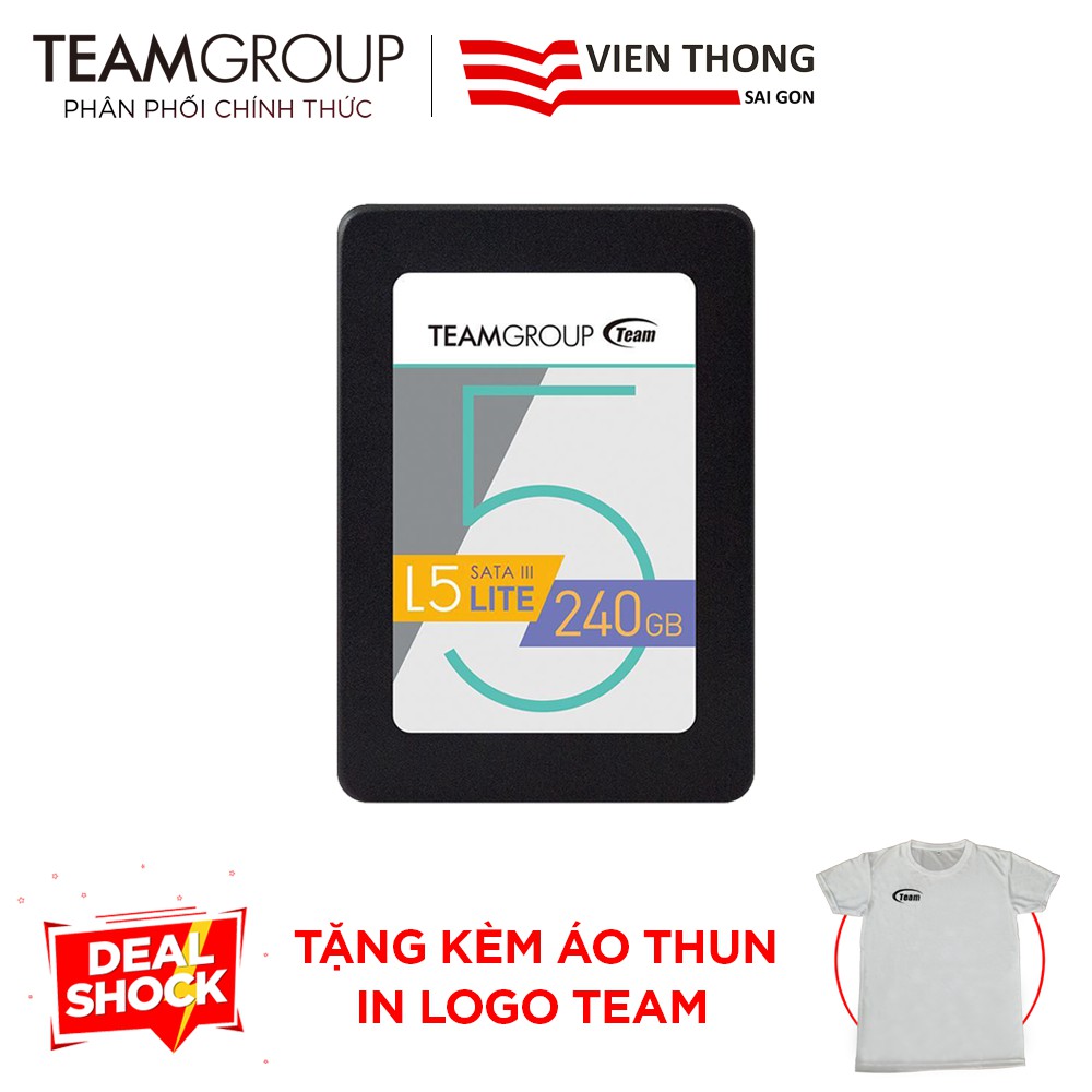 [Mã ELMALL10 giảm 10% đơn 500K] Ổ cứng SSD Team Group L5 LITE 240GB 2.5" 7mm Sata III