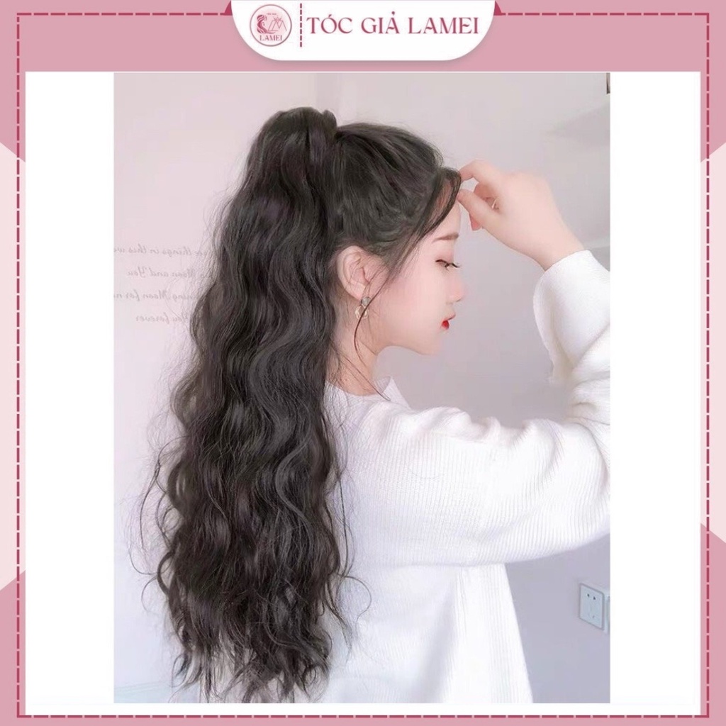 Tóc giả nữ ngoặm❤️FREESHIP❤️Tóc giả ngoạm xù 50cm kèm ảnh thật