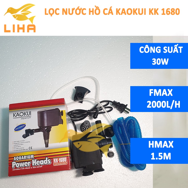 Máy Bơm Lọc Kaokui KK1200 KK1680 KK2680 - Bơm Nước 3 Trong 1 (Hút, Đẩy, Thổi Oxy) Cho Bể Cá