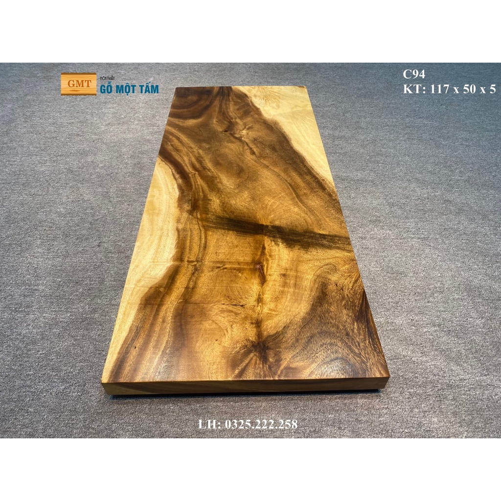Mặt Bàn Cafe Gỗ Me Tây, Mặt Bàn Sân Vườn Gỗ Me Tây Dài 1,17m Rộng 50cm Dày 5cm