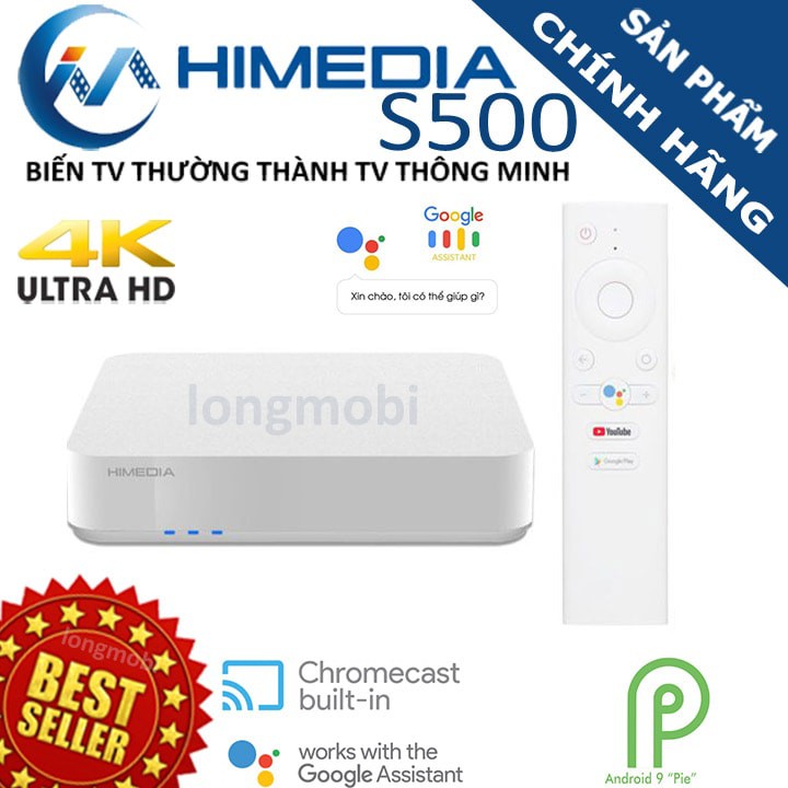 HIMEDIA S500 - ANDROID TV BOX CAO CẤP, HỆ ĐIỀU HÀNH ANDROID 9.0 NGUYÊN GỐC