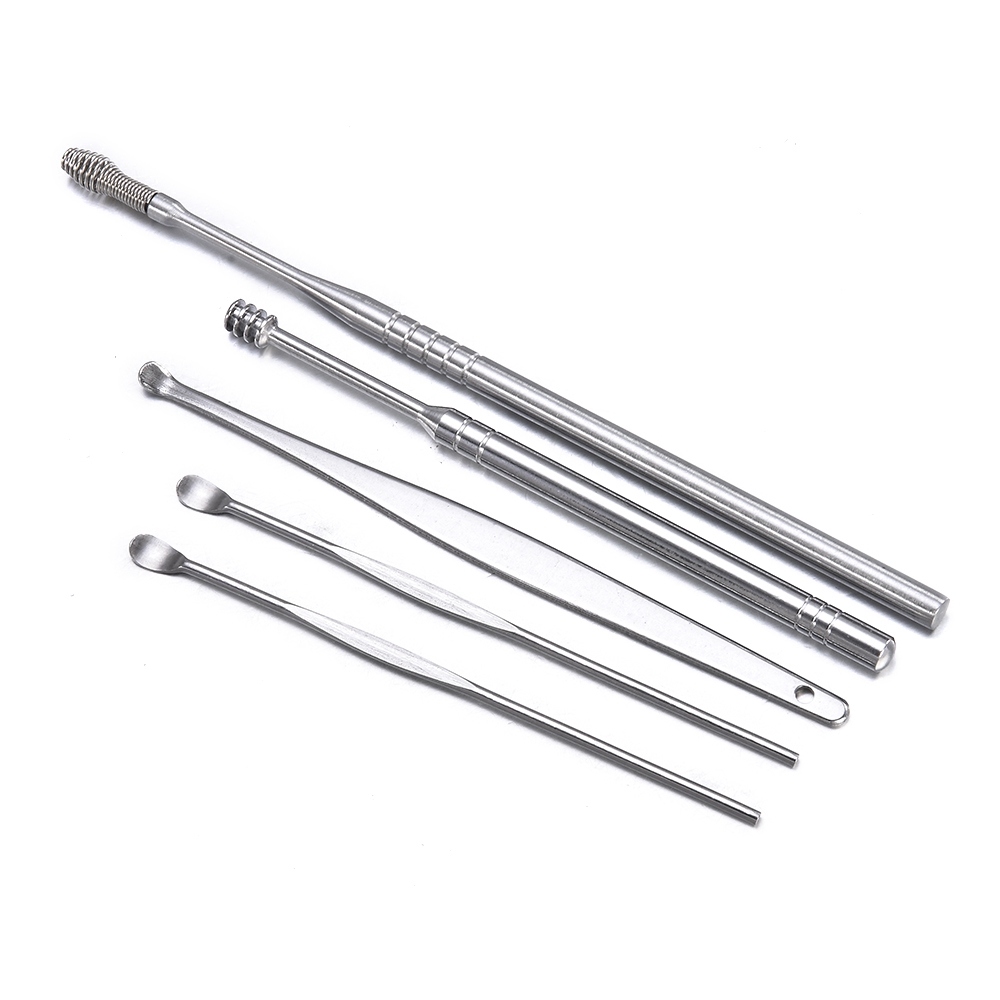 Set 5 Dụng Cụ Lấy Ráy Tai Bằng Thép Không Gỉ Tiện Lợi