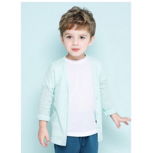 Áo cardigan len mỏng trơn bé trai bé gái Jelis 3 màu. HA2295