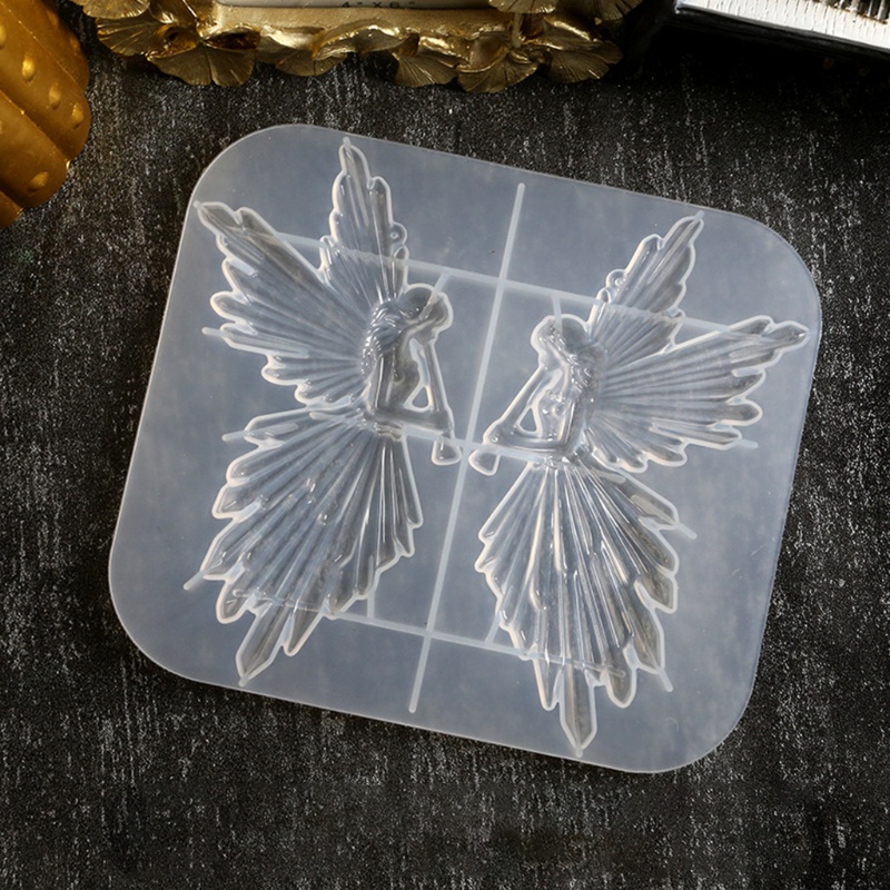 San * Khuôn Nhựa Epoxy Resin Pha Lê Hình Thiên Thần Sáo Sáng Bóng Cho Giáng Sinh Mo