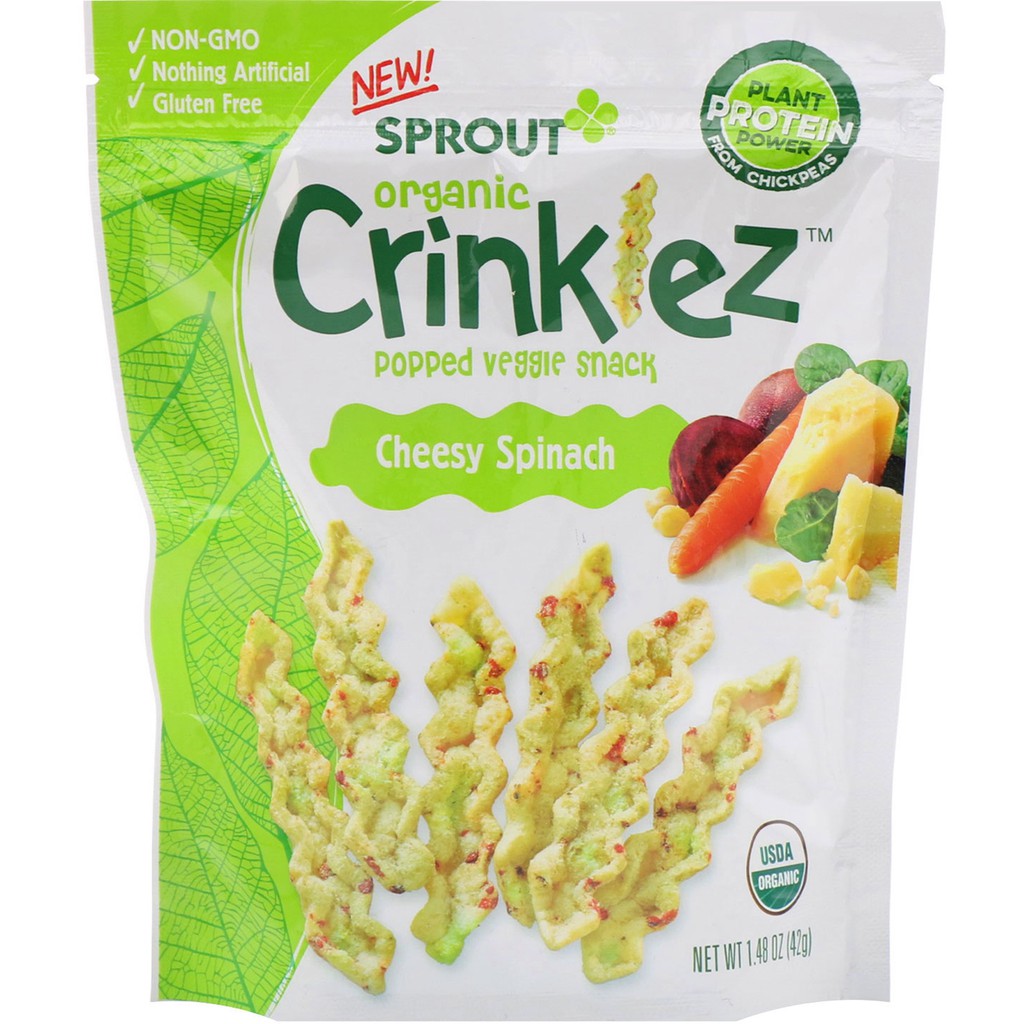 {Date 3/2020} Bánh Ăn Dặm Hữu Cơ Sprout Organic Crinklez 43g Cho Bé Từ 12 Tháng