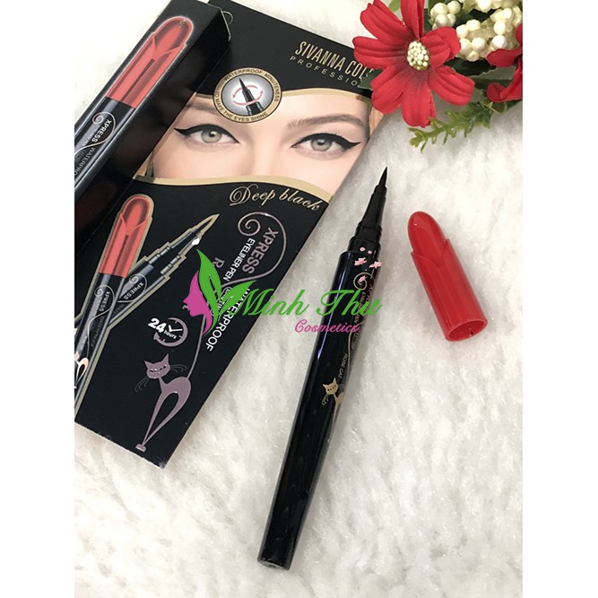 Bút kẻ mắt Sivanna Colors Deep Black Waterproof