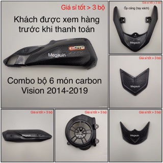 BỘ 6 MÓN ỐP CARBON VISION 2014-2019 (TRANG TRÍ CÁC BON)