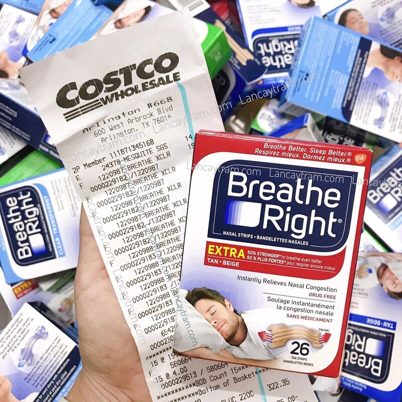 Miếng Dán Chống Ngáy Breathe Right Extra Tan Nasal Strips Dành Cho Da Thường 26 Miếng