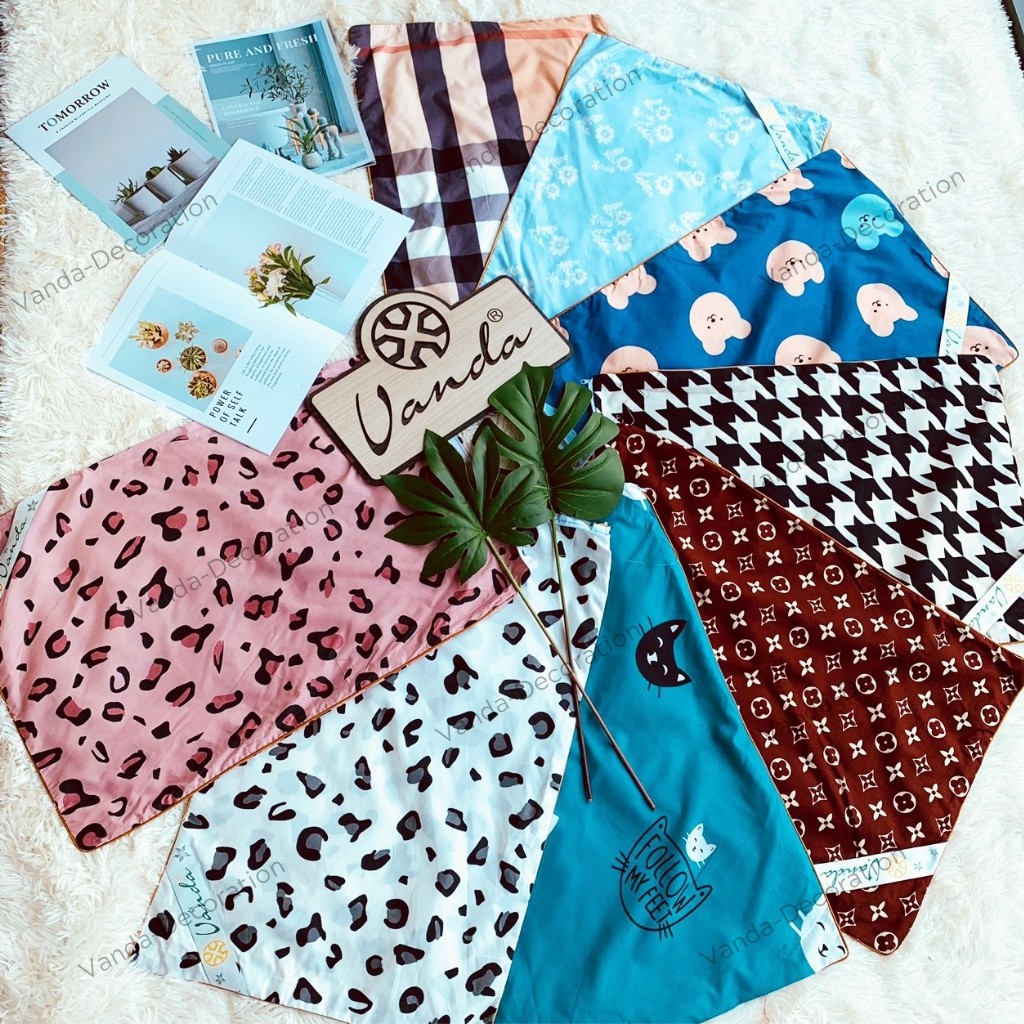Vỏ ruột gối áo lõi gối trắng và họa tiết nhiều kích thước  có khóa kéo tiện lợi