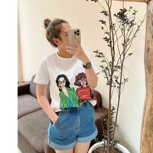 Áo Phông Nữ Tay Lỡ Form rộng Cá Tính Unisex Chất Cotton Mềm Áo Thun Nữ Form Rộng Hình In Vải Mát Mịn Không Xù Lông Đẹp