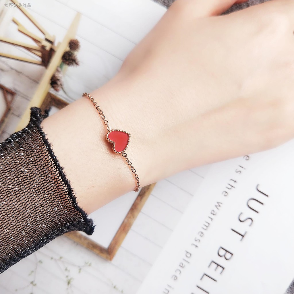 Vòng Tay Kim Loại Mặt Trái Tim 3 Màu Thời Trang Cho Nữ