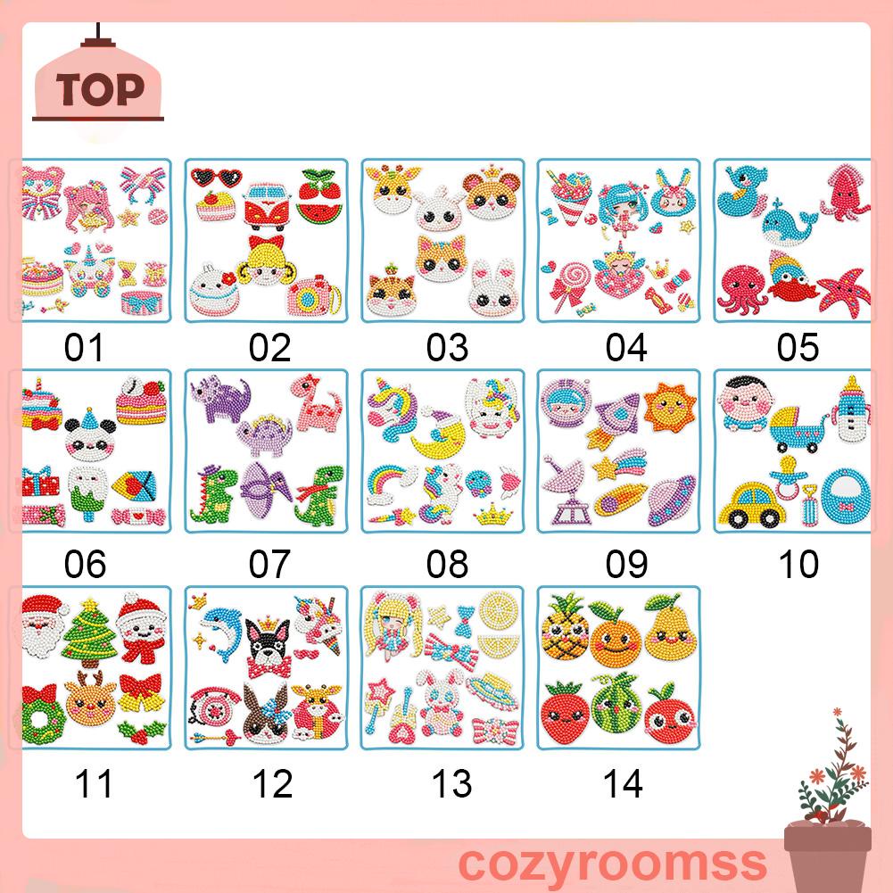 Sticker Dán Tường Họa Tiết Hoạt Hình Đính Đá DIY Dễ Thương Bắt Mắt