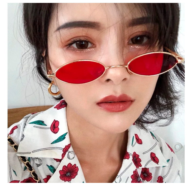 Kính Mát Hình Oval Phong Cách Hip Hop Dành Cho Nữ