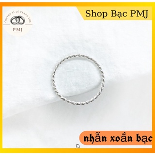 Nhẫn xoắn bản nhỏ ⚡SIÊU ĐẸP⚡ nhẫn bạc nữ đẹp cá tính, thể hiện phong cách mới mẻ, thời trang-bạc pmj