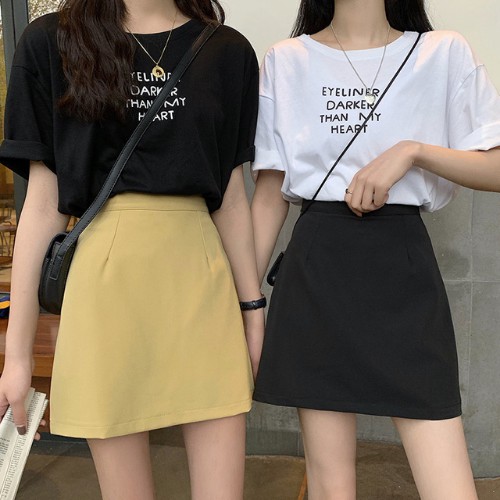Chân váy ngắn chữ A eo cao màu trơn kiểu dáng đẹp cá tính | BigBuy360 - bigbuy360.vn