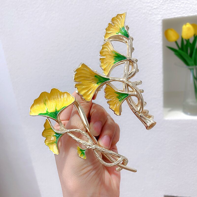 Kẹp Hợp Kim Cao Cấp Hình Lá Ginkgo 2022