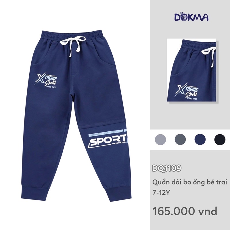 Quần dài bo ống bé trai Dokma (7-12y)