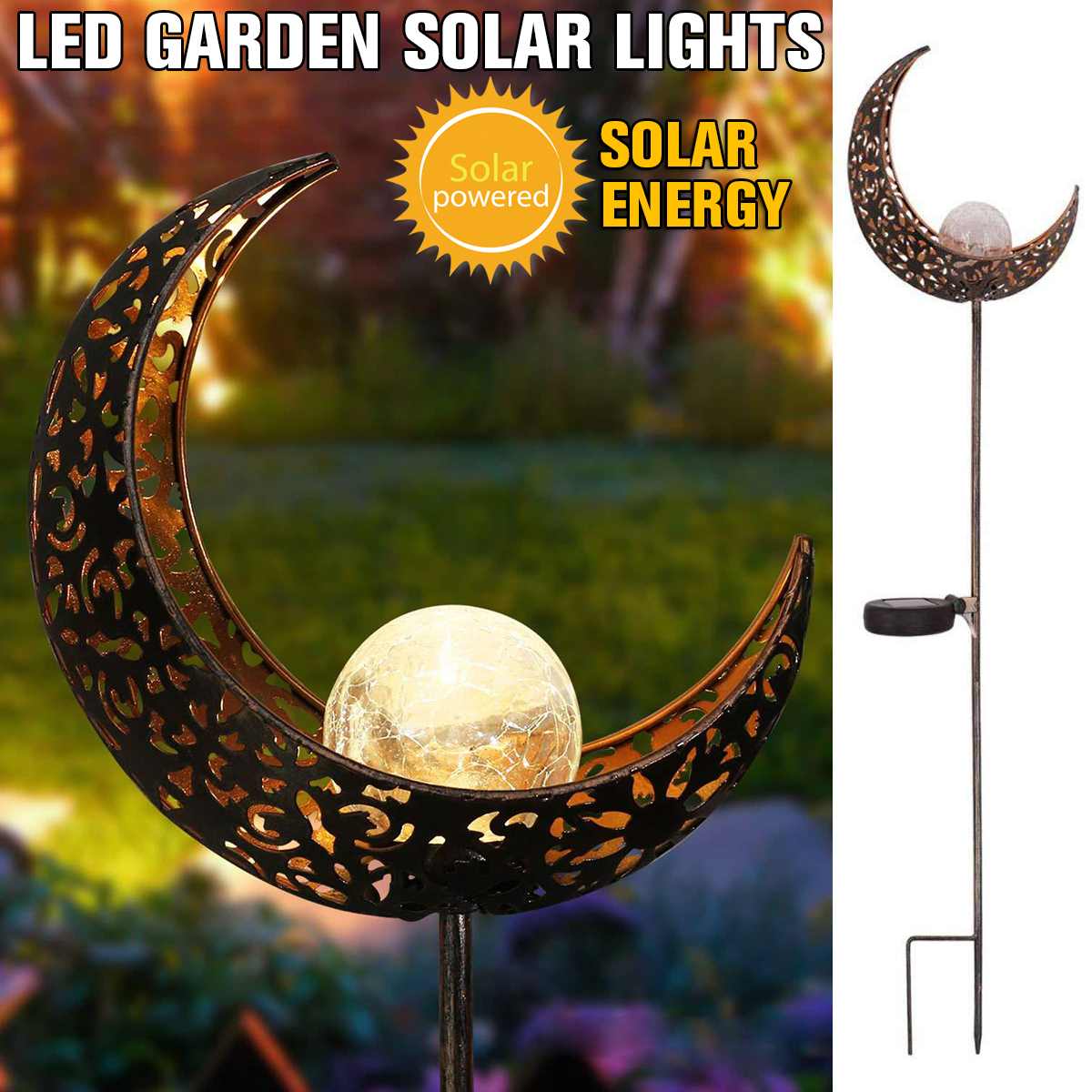 Waterproof Hollow Out Moon LED Garden Solar Lights LED Lantern Hanging Outdoor Solar Lamp Flame Effect Solar Decorative